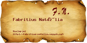 Fabritius Natália névjegykártya