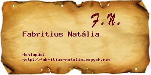 Fabritius Natália névjegykártya